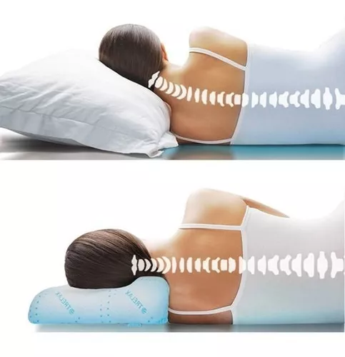 Almohada Cervical Viscoelástica Almohada Ortopédica para Cama, Funda  Lavable.