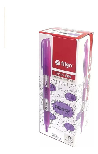 Resaltador Marcador Filgo Slf-c12 Lighter Fine Fluo X12 Prm Color Violeta Fluo