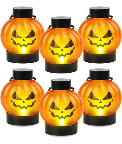 6 Luces De Te De Calabaza Parpadeantes Con Luces Led De Cala