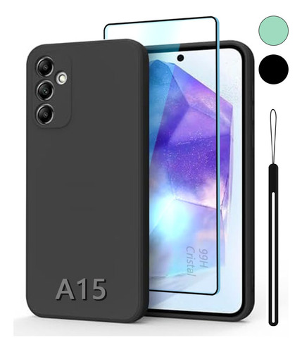 Funda Silicona Para Samsung Galaxy A Uso Udo + Mica Vidrio Templado + Correa