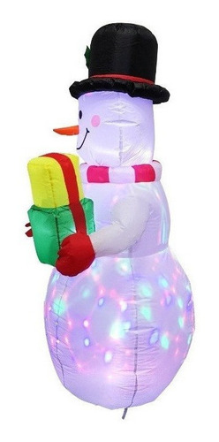 Decoración Inflable Luminosa De Muñeco De Nieve