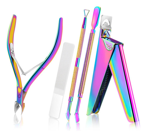 Cortauñas Acrílicos, Kit 5 En 1, Para Cutículas Y Uñas De Cr