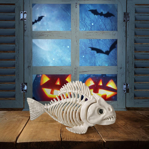 Decoração De Halloween Esqueleto De Peixe Ornamento De