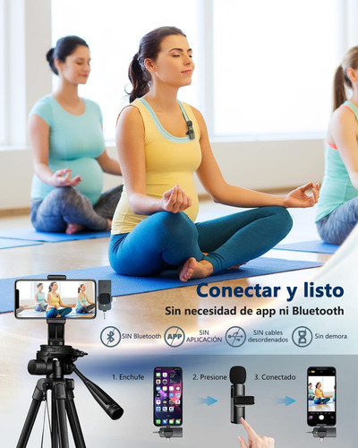2pzs Micrófono De Solapa Inalámbrico Bluetooth 3 En 1