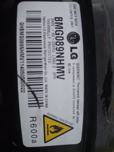 Compresor Neveras LG Inverter (Usado)