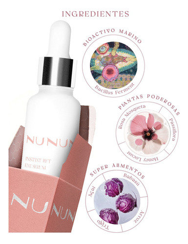 Suero De Ojos Para Bolsas Ojeras Instant Lift Eye Nunun Skin Momento de aplicación Día/Noche Tipo de piel Mixta