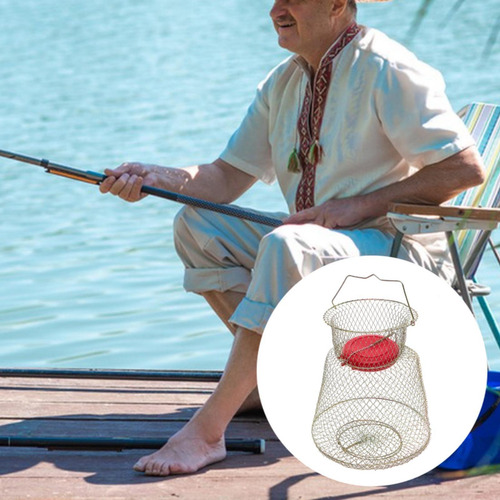 Flutuante Fish Fishing Fishing Cage, Diâmetro Inferior 45cm