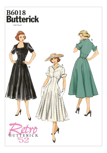 Mccall 's Patterns Butterick B6018 A50 Costura Para Vestido