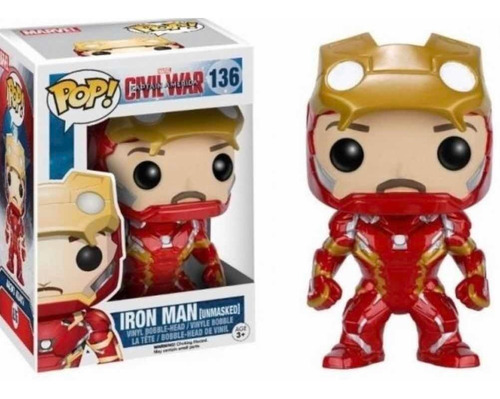 Muñeca Funko Pop Civil War Iron Man Unmasked 136