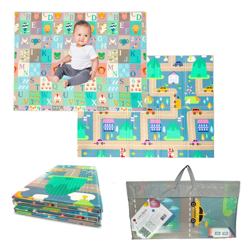 Tapete Abc/cidade Dobrável Com Bag 180x200cm