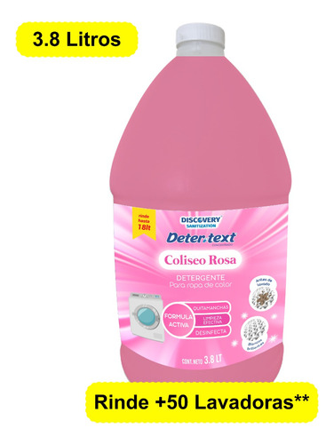 Detergente Liquido Ropa De Color - Coliseo Rosa  3.8 Litros