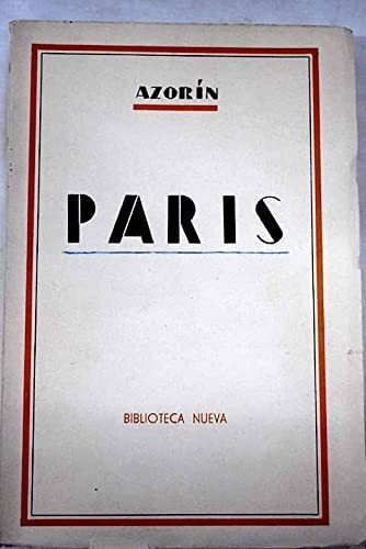 Libro Paris  De Azorin