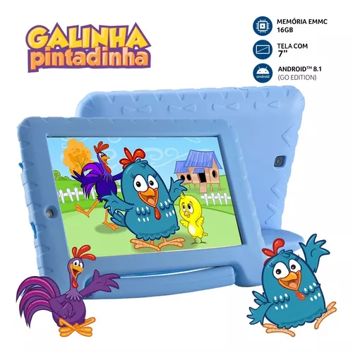 Tablet Infantil Galinha Pintadinha Multilaser NB373 Capa Azul 32GB Para  Criança  Netflix - Tablet Infantil - Magazine Luiza