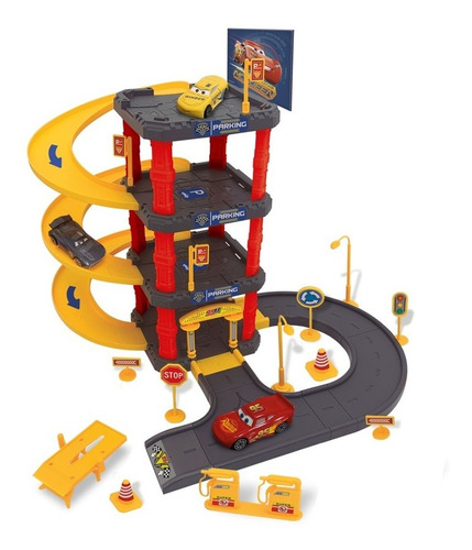 Imagen 1 de 3 de Pista Cars 4 Niveles De Estacionamiento+3 Autos- Monkey Toys