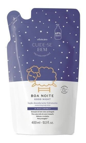 Kit Refil Hidratante Leite E Mel + Boa Noite 400ml Boticário
