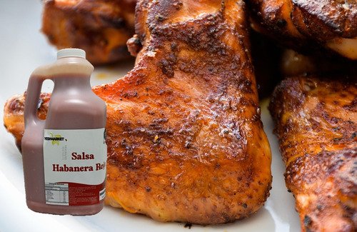 Salsa De Habanero Rojo Picosa Para Alitas Tacos Botana 4 Lt