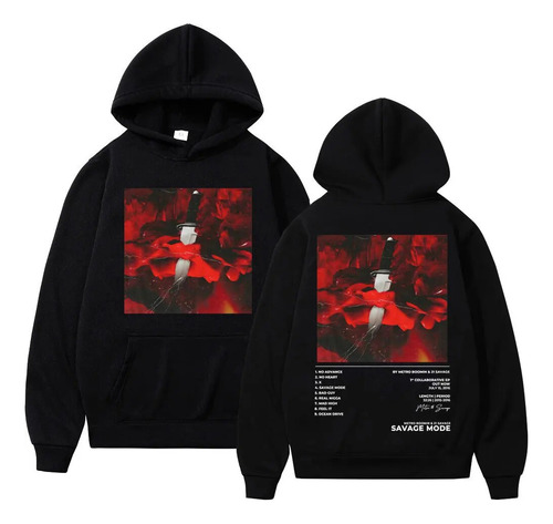 Sudadera Con Capucha Con Estampado De Álbumes De Música Rapp