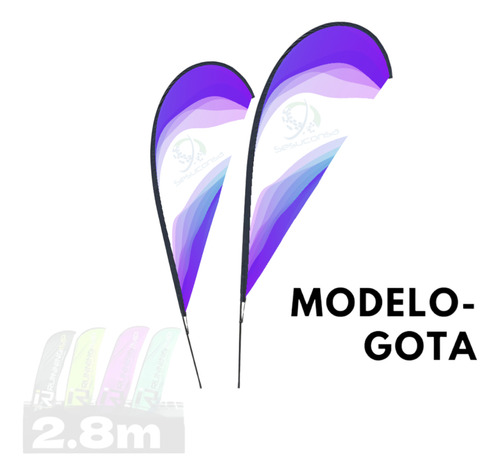 Asta De Bandera 2.8m Aluminio + Fibra De Vidrio