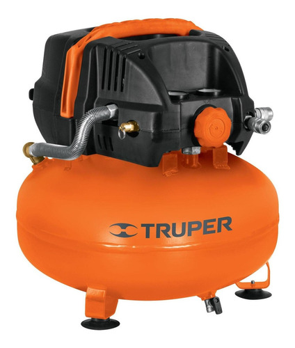 Compresor de aire mini eléctrico portátil Truper COMP-24S monofásico 24L 1250W 127V 60Hz naranja