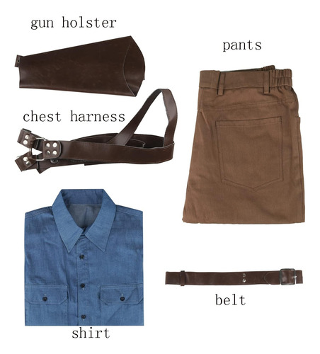 Hlenok Ash Costumes Camisa Pantalones Conjuntos De Cinturón