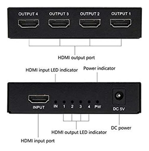Vsvabefv 4k Hdmi Splitter 1 En 4 Out Switch Switcher Adapter
