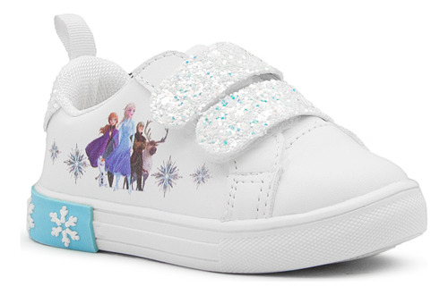 Tenis Para Niña Disney Frozen Ana Y Elsa Velcro Con Brillos