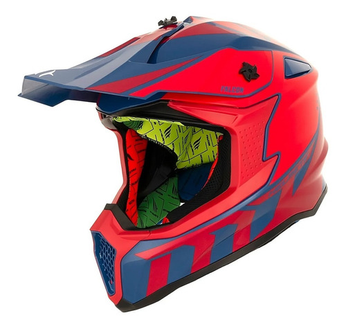 Casco Moto Enduro Cross  Mt Falcon Rojo Rpm 925