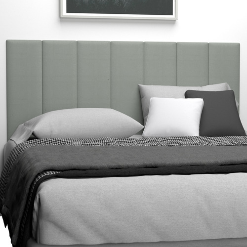 Kit 8 Módulos Cabeceira Para Cama Tecido Suede* Cor Cinza