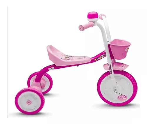 Triciclo Motoca Infantil Menina You Girl Rosa Aro 5 Nathor - Ri Happy