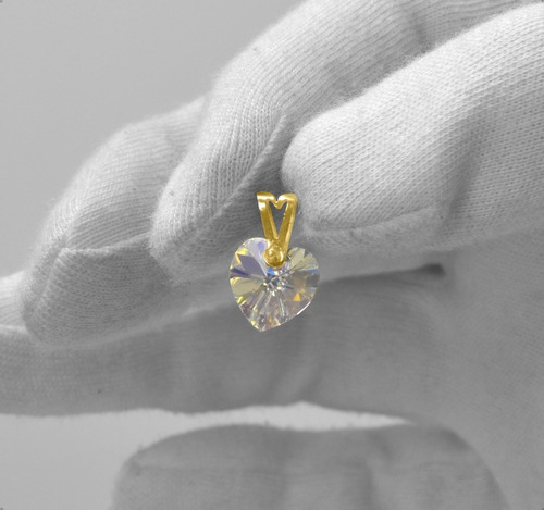 Imagen 4 de 9 de Dije Corazón Oro Sólido 10k | Tornasol Amor + Cadena Regalo
