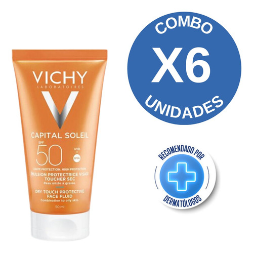 Combo X6 Protector Solar Ideal Solei Fp50 Toque Seco 50ml