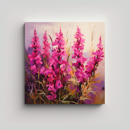 50x50cm Cuadro Pop Art Fireweed Hierbas Pintura Abstracta