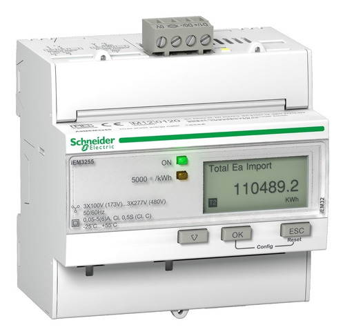 Medidor De Energía Schneider Electric A9mem3255 5 A 3p+n