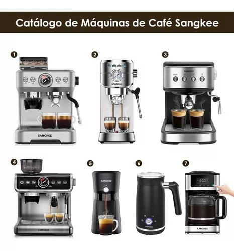 Cafetera Espresso Capuchino Sangkee Caf-021-1606 Color Negro Cápsulas