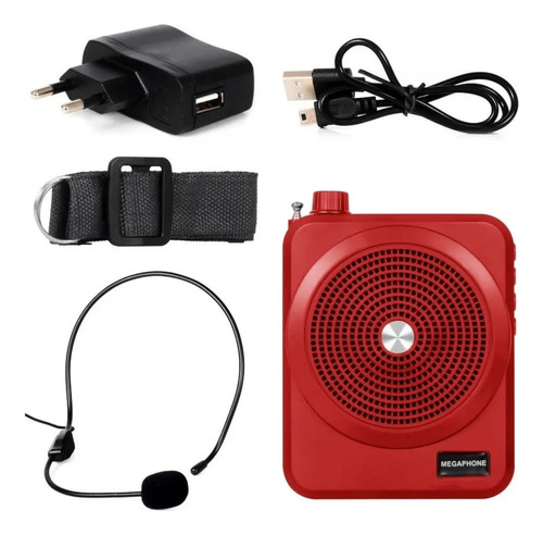 Parlante Megafono Portatil Recargable Microfono Multifuncion