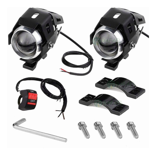 Imagen 4 de 9 de X2 Lámpara Luz Foco Neblinero Led U5 Universal Para Moto