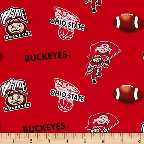 Collegiate Algodon Broadcloth Ohio State University Tela