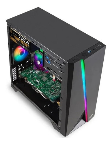 Imagen 4 de 8 de Gabinete Pc Gamer Sentey F10 Usb 3.0 Rgb Acrilico Sin Fuente