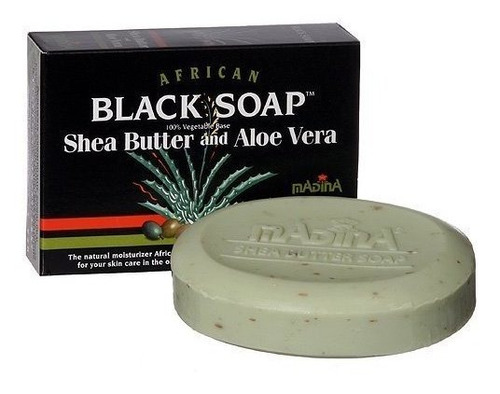 Jabón Negro Africano Con Manteca De Karité Y Aloe Vera Por