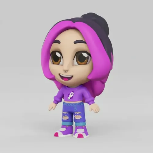 Boneco Vinil Articulado Katlen Coleção Dos Rosa Algazarra