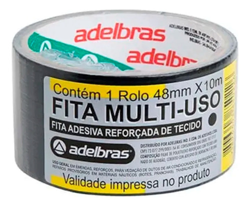 Fita Multi Uso Silver Tape Preta 48mmx10m Adelbras