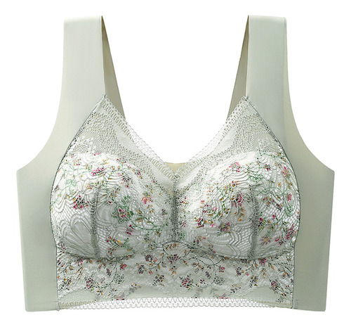 Bralette Cómodo De Encaje Para Mujer, Talla Floral, Talla No