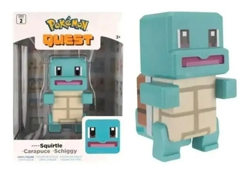 Pokemon Quest Squirtle Pixelado Figura Serie 2 Original Ed