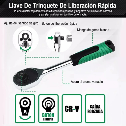 Ycrigns® Juego De Llaves De Tubo Con Llave Carraca Y Extensión 20pzs