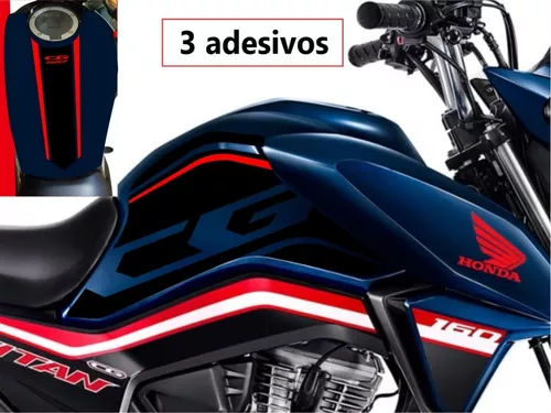 Jogo Adesivos Tanque Moto Honda Cg Fan 160 2018 Até 2020