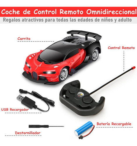 A 1:16 Luz Led Coche Rc Carro A Control Remoto Con 4 Canales