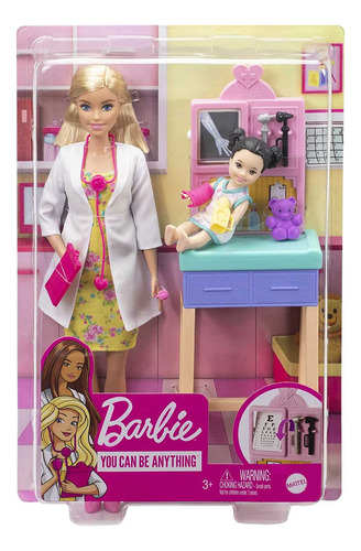 Barbie Juego De Pediatra, Muñeca Rubia (12 Pulgadas), Mesa D