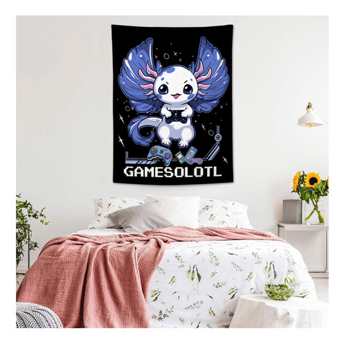 Jerkboo Axolotl Gaming Tapestry Para Dormitorio Vediio Game