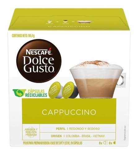 Cápsulas De Nescafé Dolce Gusto Cappuccino 16 Pzas (3 Cajas)