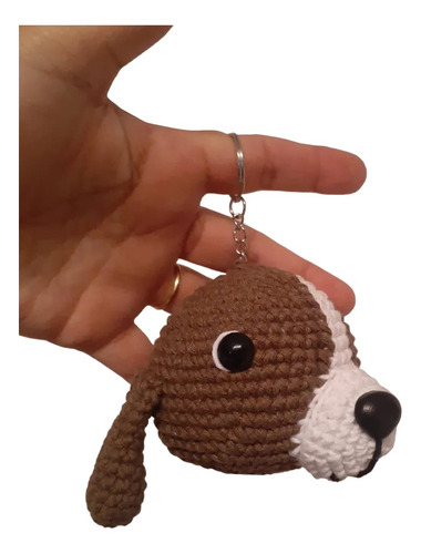 Llavero Souvenir Cabeza Perro Beagle Amigurumi En Crochet